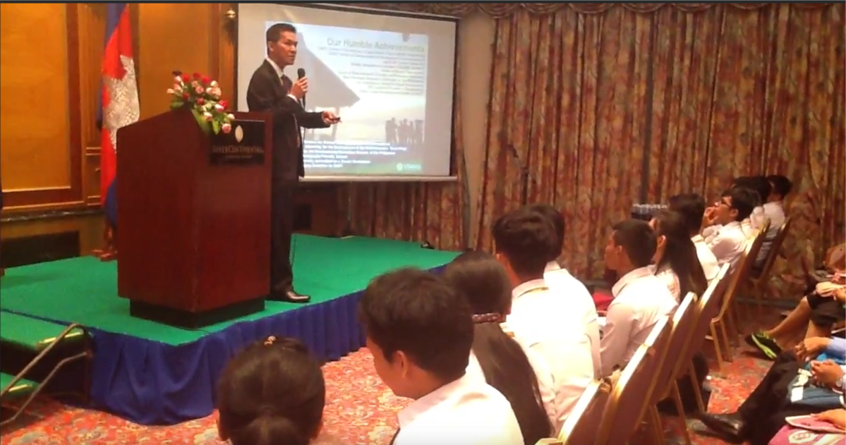 President Tulin at the Philippine Education Fair in Phnom Penh, Cambodia.